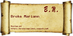 Broke Mariann névjegykártya